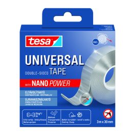   Tesa 55810 Kétoldalas Ragasztószalag Univerzális 30 mm x 3 m Nano Power