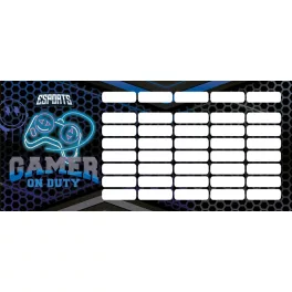   LizzySuli Órarend Kicsi 17,8x7,7 cm Kétoldalas Esport Gamer On Duty