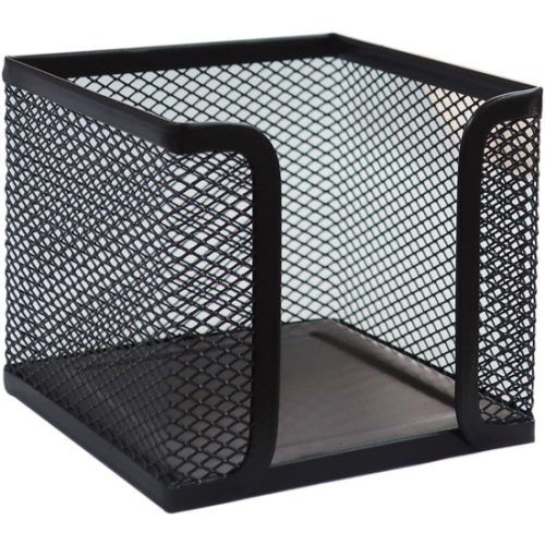 Mesh Asztali Jegyzettömbtartó Fémhálós Szögletes 9,5x9,5x8 cm Fekete