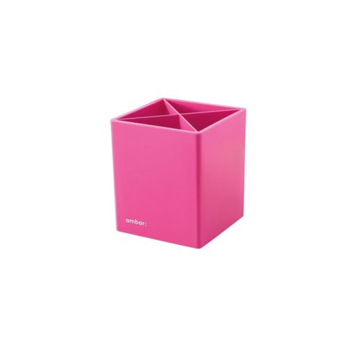 Ambar Asztali Írószertartó Műanyag Szögletes 13,5x6 cm Pink