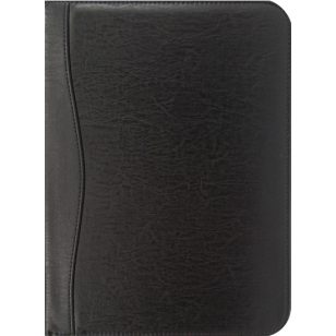   OfficeArt Konferencia Mappa A/4 Fekete Műbőr Zipzáras Felíróval és Számológéppel