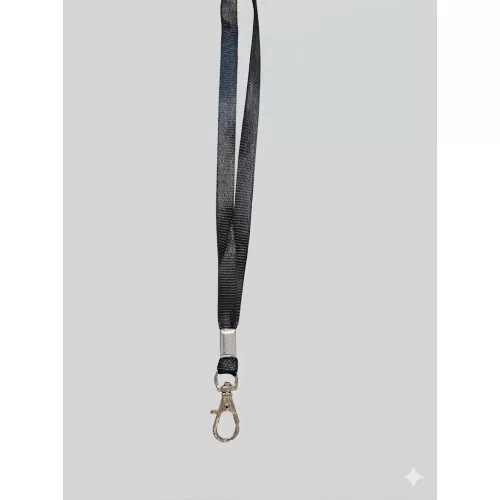 OfficeArt Nyakba Akasztó Azonosítókártyához Fekete Fém Karabineres 42 cm Hosszú