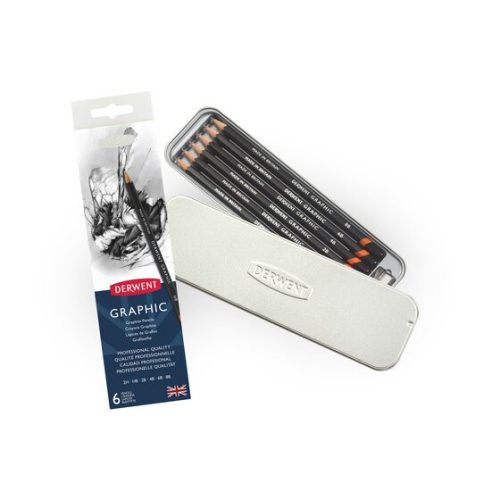 Derwent Grafitceruza Készlet 6 Darabos Közepes Fém Dobozos