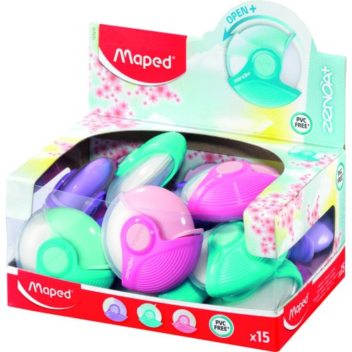 Maped Radír Zárható Tokban 2,1x5,4x5,2 cm Zenoa Plus Pasztell Színekben