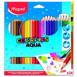   Maped Color Peps Akvarell Ceruza Készlet Háromszögletű Ecsettel 24 Különböző Szín