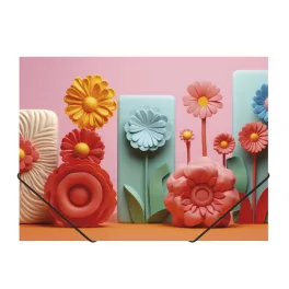   Panta Plast Gumis Mappa A/4 Műanyag Hajlítható Gerinc Modern Flowers