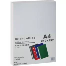   OfficeArt Spirál Hátlap A/4 Bőrhatású Matt Fehér 230 gramm 100 ív/Csomag