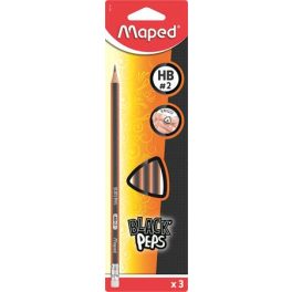   Maped Black Peps Grafitceruza HB Háromszögletű radírral 3 Darab/bliszter
