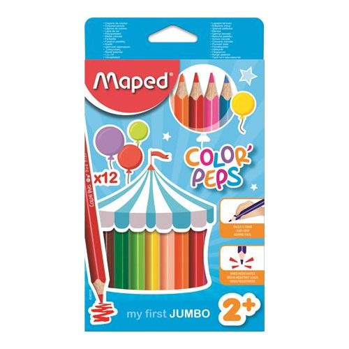 Maped Color Peps Maxi Színesceruza Készlet Háromszögletű Jumbo 12 Különböző Szín