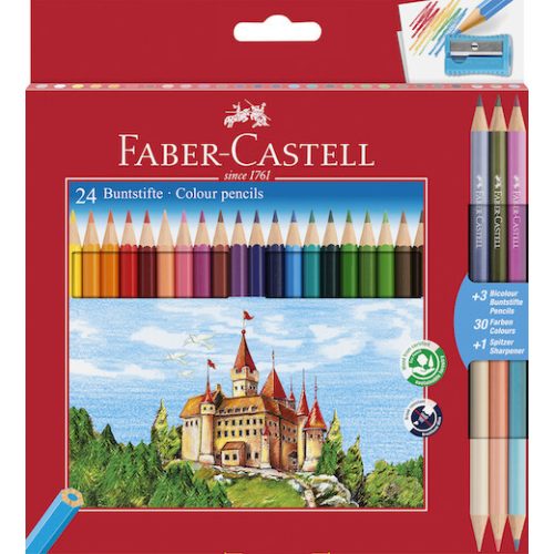 Faber Castell Színes Ceruza Készlet 24 Darabos +3 db Bicolor Ceruza