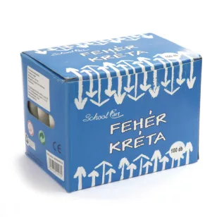   SchoolArt Táblakréta Fehér Henger Forma 1x8 cm Pormentes 100 Darab/Doboz