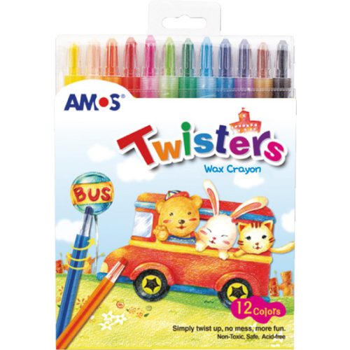 Amos Twister Zsírkréta Toll 12 szín/doboz