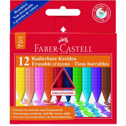 Faber Castell Zsírkréta Radírozható 12 Darab/doboz