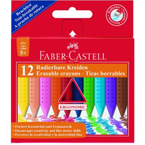 Faber Castell Zsírkréta Radírozható 12 Darab/doboz