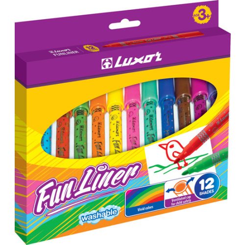 Luxor Funliner Filctoll Készlet Mintás Testű 12 Darab/doboz
