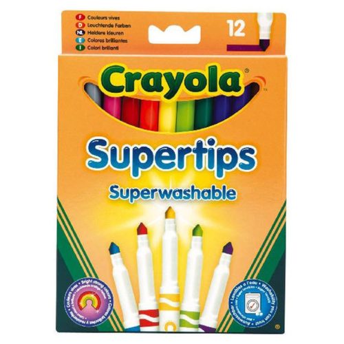 Crayola Filctoll Készlet Vastag Kimosható Supertips Heggyel 12 Darab/doboz