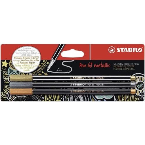 Stabilo Pen 68 Metallic Filctoll Készlet 3 Darab/Készlet