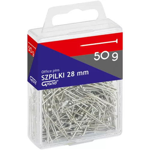 Grand Gombostű 28 mm 50 gramm Fém Műanyag Dobozban