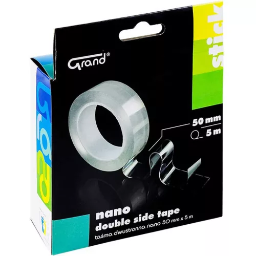 Grand Kétoldalas Ragasztószalag 50 mm x 5 m Átlátszó Nano