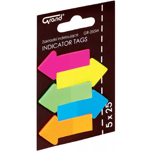 Grand GR-255W Jelölőcímke 45 x 23 mm 5x25 Lapos Műanyag Nyíl Alakú