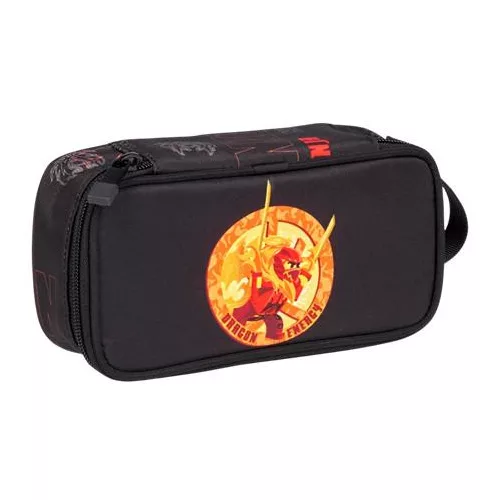 Tolltartó, szögletes, cipzáras, LEGO "Ninjago Dragon Energy", fekete-mintás