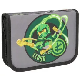   Tolltartó, klapnis, cipzáras, töltött, LEGO "Ninjago Elemental Master of Energy", szürke-mintás