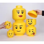 Tárolódoboz, fej, kicsi, LEGO, Boy