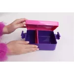 Uzsonnás doboz, LEGO "Bee", lila-rózsaszín-mintás