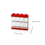 Gyűjtődoboz, minifiguráknak, 8 rekesz, LEGO, piros