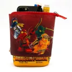 Tolltartó, cipzáras, pop-up, LEGO "Ninjago Dragon Power", piros-sárga-mintás