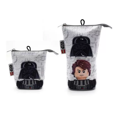 Tolltartó, cipzáras, pop-up, LEGO "Star Wars Darth Vader/Anakin", szürke-fekete-mintás