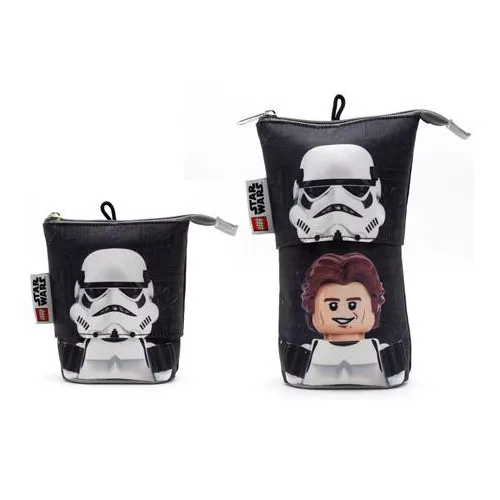 Tolltartó, cipzáras, pop-up, LEGO "Star Wars Stormtrooper/Han Solo", fekete-mintás