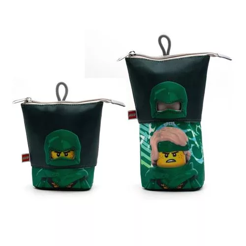 Tolltartó, cipzáras, pop-up, LEGO "Ninjago Lloyd", fekete-zöld-mintás