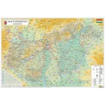 Kétoldalas Könyökalátét Magyarország Közigazgatása és Magyarország Autótérkép 66x45 cm