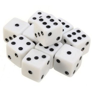 SchoolArt Dobókocka 16 mm Műanyag Fekete Pöttyök