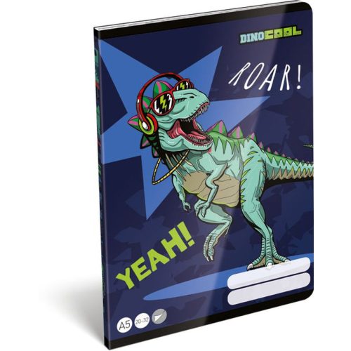 Lizzy Card Füzet Tűzött A/5 Sima Fsc  Dino Cool Dino Roar