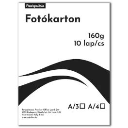 CreArt Dekorkarton A/4 160 gramm Fekete 10 Darab/Csomag