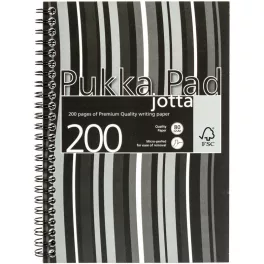   Pukka Pad Spirálfüzet A/5 100 Lapos Vonalas Jotta Pad Fekete-Fehér