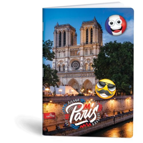 Lipamill Tűzött Füzet A/4 Négyzetrácsos 40+2 Lap Mmoji Paris