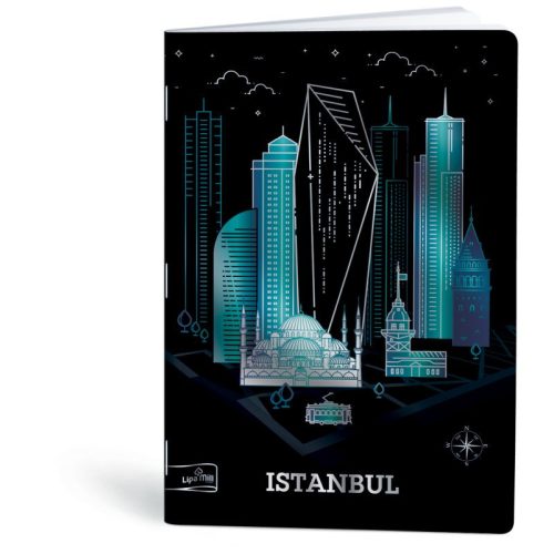 Lipamill Tűzött Füzet A/4 Vonalas 40+2 Lap Metallic Cities Istanbul