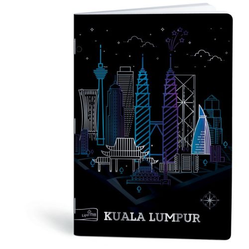 Lipamill Tűzött Füzet A/4 Vonalas 40+2 Lap Metallic Cities Kuala Lumpur