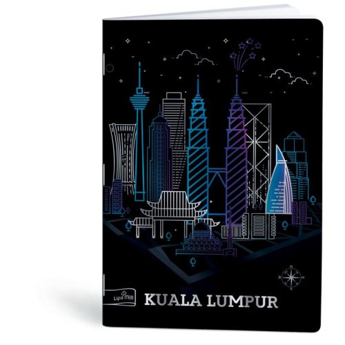 Lipamill Tűzött Füzet A/4 Vonalas 40+2 Lap Metallic Cities Kuala Lumpur
