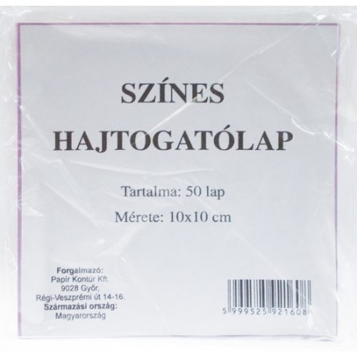 Színes Hajtogatólap 10x10 cm 50 Lap