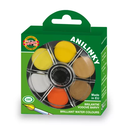 Koh-I-Noor Anilinky Vízfesték 24-es 22,5 mm Kerek Gombokkal Brillant Aquarell 174507