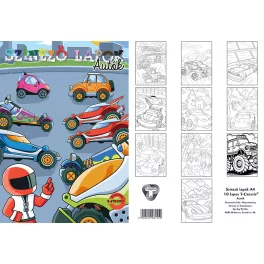 T-Creativ Színező Lapok 10 Ív/ Csomag Autó