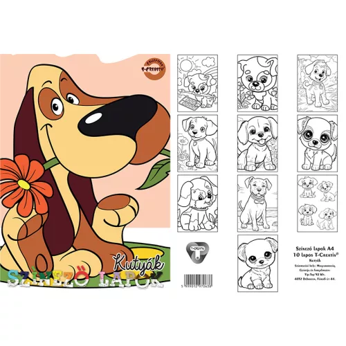 T-Creativ Színező Lapok 10 Ív/ Csomag Kutyák