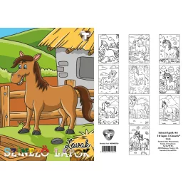 T-Creativ Színező Lapok 10 Ív/ Csomag Lovak