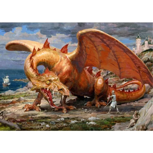 Mapcards 3D Képeslap A/6 Fekvő Lovag És Sárkány