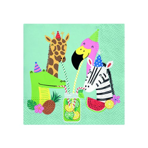 Szalvéta 33 x 33 cm 3 rétegű 20 Lap/Csomag Party Állatok