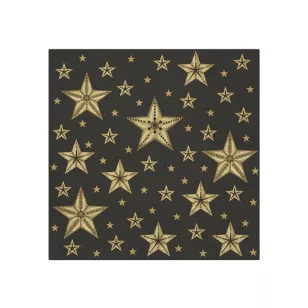   MFP Szalvéta 33x33 cm 3 Rétegű 20 Lap/Csomag Csillagok Fekete